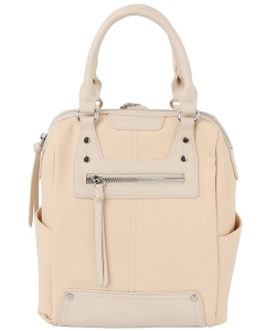 Soft Leather Stone Studded Backpack CMS054-Z BEIGE